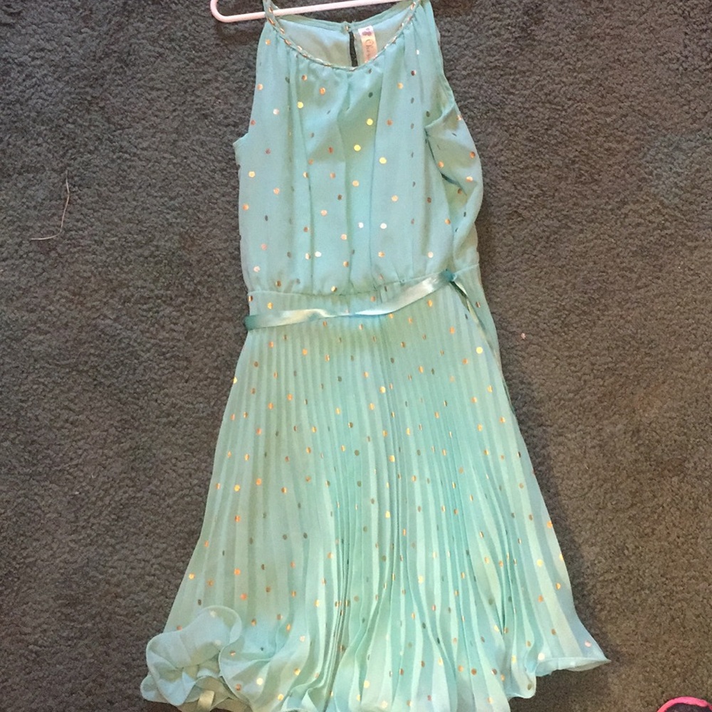 Mint polka dot dress